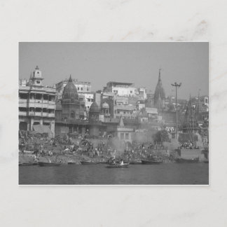 B&W Ganges River Postkarte