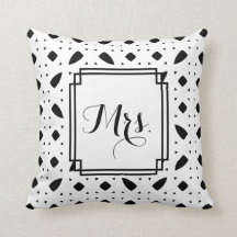 B&W gemusterte "Frau" Hochzeitthrow-Kissen