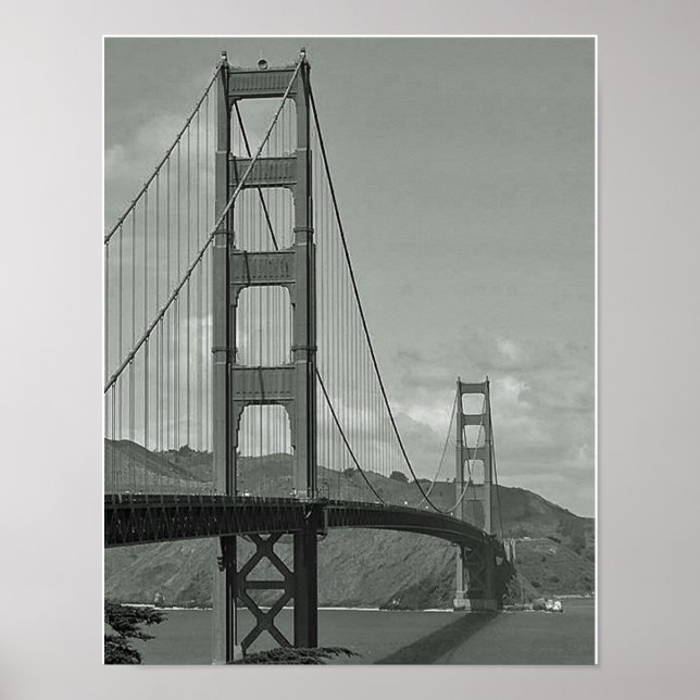 B & W - Golden Gate Bridge Poster (Vorne)