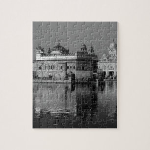 B&W goldener Tempel in Indien Puzzle