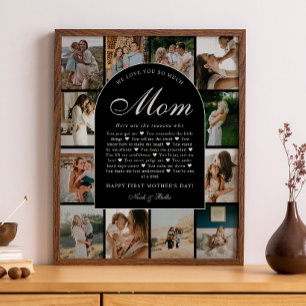 B & W Gründe, warum wir dich lieben Mama Foto-Gitt Poster