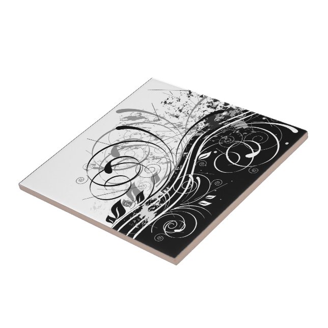 B&W Grunge Fliese (Seite)