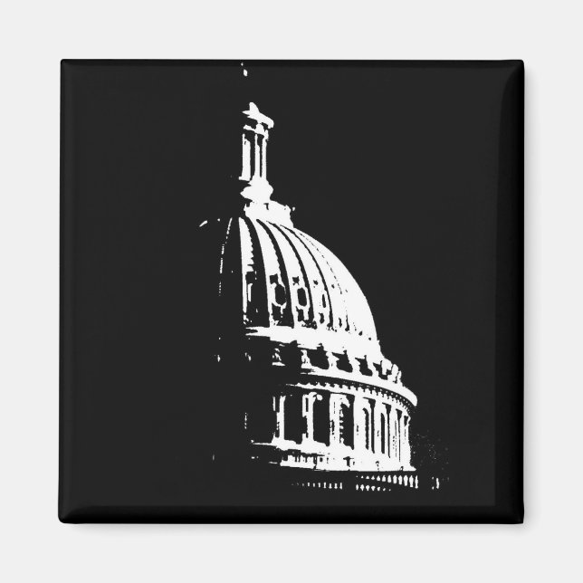 B&W Hauptstadt Gebäude Magnet (Vorne)