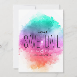 (B&W) Kreative Moderne Wasserfarbe Save the Date