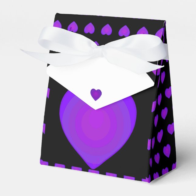 B&W Lila Hearbeating Geschenkschachtel (Vorderseite)