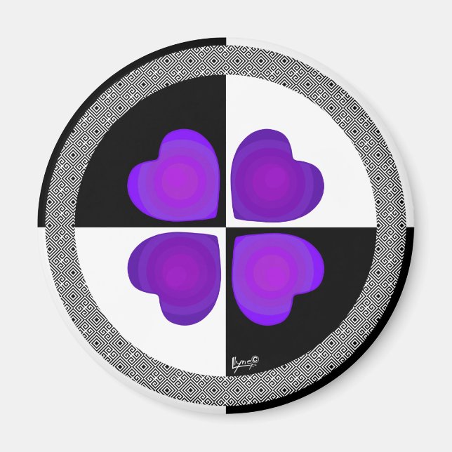 B&W Lila Hearbeating Magnet (Vorne)