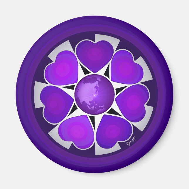 B&W Lila Hearbeating Magnet (Vorne)