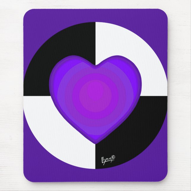 B&W Lila Hearbeating Mousepad (Vorne)