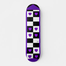 B&W Lila Hearbeating Skateboard