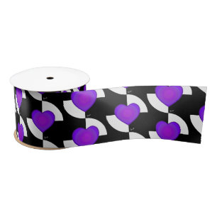 b&w Lila Herzen schlagen Satinband