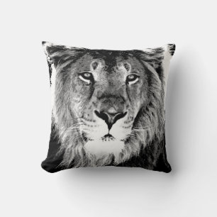 B&W Lion Face American MoJo Pillow Kissen