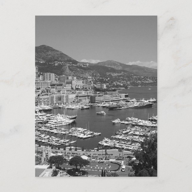 B&W Monaco Postkarte (Vorderseite)