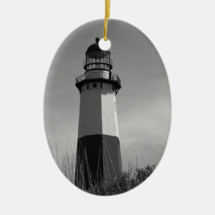 B&W - Montauk Leuchtturm - Verzierung Keramik Ornament