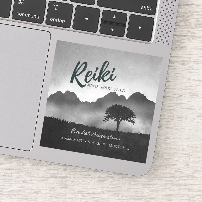 B&W Natural Reiki Master Yoga Mediation Lehrer Aufkleber (Detail)