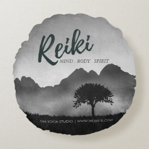 B&W Natural Reiki Master Yoga Mediation Lehrer Rundes Kissen