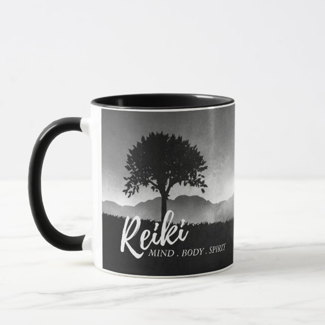 B&W Natural Reiki Master Yoga Mediation Lehrer Tasse (Links)