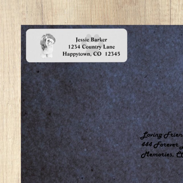 B&W Pencil Shih Tzu Rücksendeadresse (Von Creator hochgeladen)