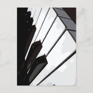 B&W Piano Keys Postkarte