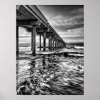 B&W Pier im Morgengrauen, Kalifornien