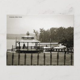 B&W Postcard of Waterfront Park, Hudson, New York Postkarte