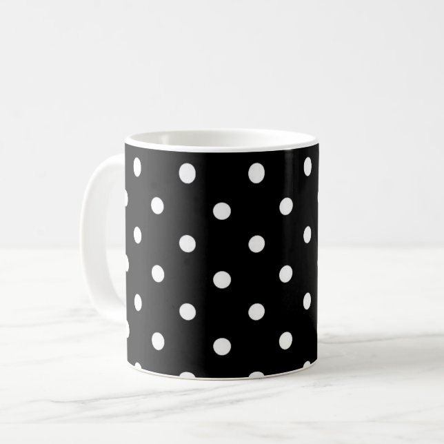 B&W Punkte Kaffeetasse (Vorderseite Links)