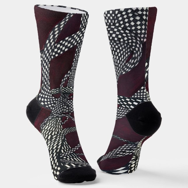 B&W&R-Netz Socken (Gewinkelt)