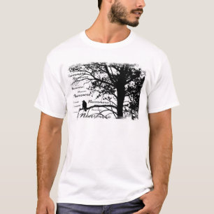 B&W Raven Nevermore Silhouette T-Shirt