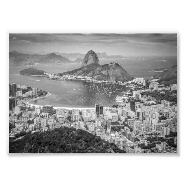 B&W Rio de Janeiro Luftbild Fotodruck (Vorne)
