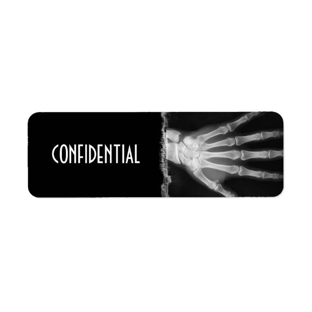 B&W Röntgen Skeleton Hand CONFIDENTIAL Labels (Vorne)