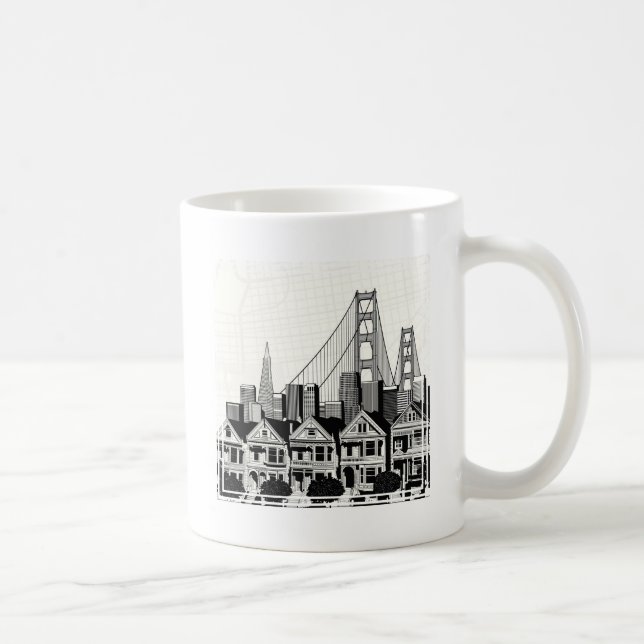 B&W San Francisco Kalifornien Kaffeetasse (Rechts)