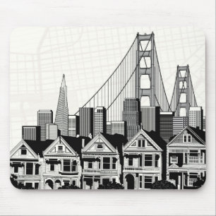 B&W San Francisco Kalifornien Mousepad