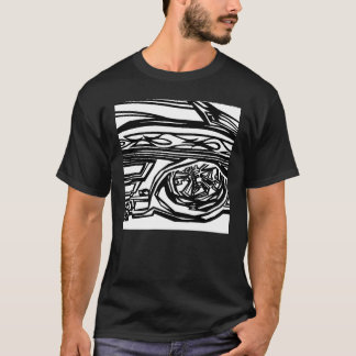 B&W schwarzes T-Shirt mit B&W Corvette