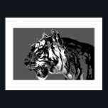 B&W Siberian Tiger Pop Art Poster Print<br><div class="desc">Black & White Tiger Portrait Pop Wilde Tiere Kunst, Dichtung und Musik Pop Tigerfass Kunst, Dichtung und Musik Pop Wilde Tiere Tigerherz Pop</div>