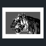 B&W Siberian Tiger Pop Art Poster Print<br><div class="desc">Black & White Tiger Portrait Pop Wilde Tiere Kunst, Dichtung und Musik Pop Tigerfass Kunst, Dichtung und Musik Pop Wilde Tiere Tigerherz Pop</div>