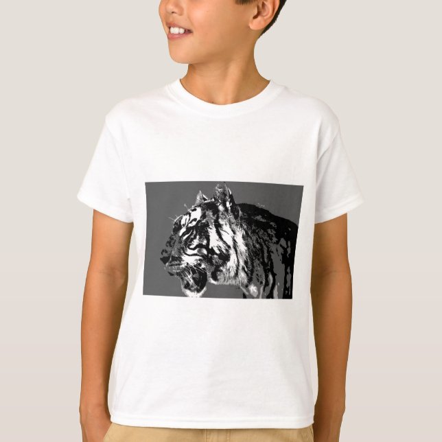 B&W Siberischer Tiger T-Shirt (Vorderseite)