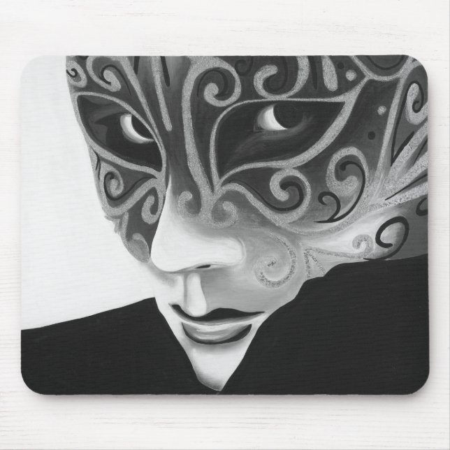 B/W silberner Flair Mousepad (Vorne)