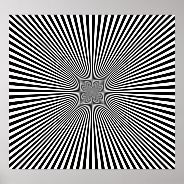 B&W strahlt optische Illusion Poster (Vorne)