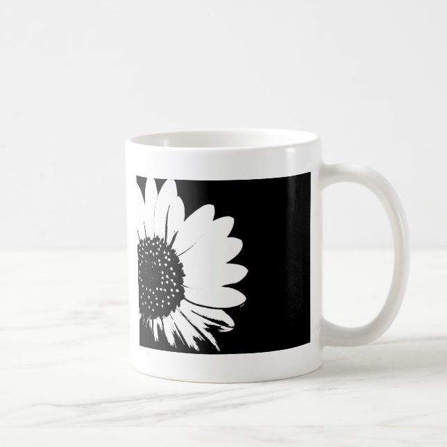 B&W Sunflower Tasse (Rechts)