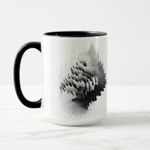 B&W Surreal Optical Illusion Abstrakt Tree Card Tasse