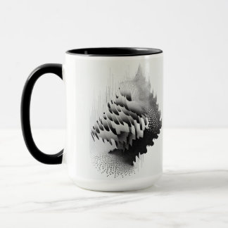 B&W Surreal Optical Illusion Abstrakt Tree Card Tasse