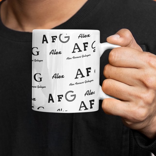B&W-Tasse mit Individuelle Name der Schreiben Kaffeetasse (Von Creator hochgeladen)
