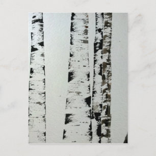B&W Trees Postkarte