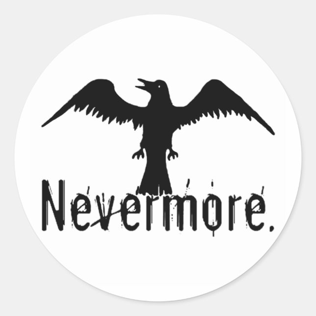 B&W Tribal Raven Nevermore Runder Aufkleber (Vorderseite)