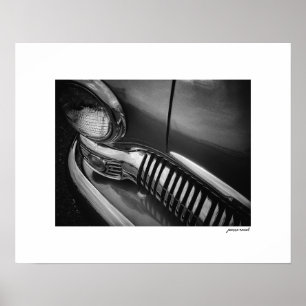 B&W Vintage Mercury Kühlergrill Poster Druck