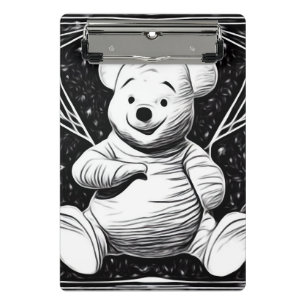 B&W Vintage Puuh Mini Klemmbrett