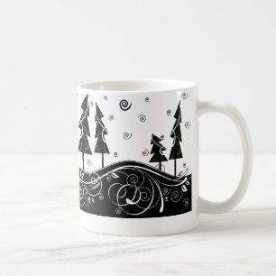 b&w Weihnachtsbäume Tasse