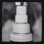 B&W White Retro Hochzeitskuchen Töpfeuntersetzer<br><div class="desc">B&W White Retro Hochzeitskuchen</div>