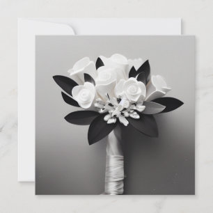 B&W White Rose Bouquet