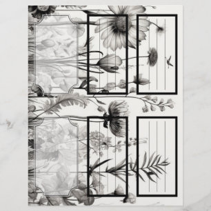 B&W Wildblumen Suzy's Garden 1 Leere individuell a