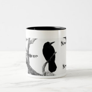 B&W Winter-Rabe Edgar Allan Poe nie wieder Zweifarbige Tasse